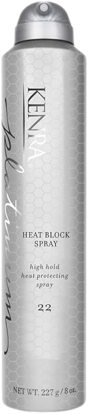 Kenra Platinum Heat Block Spray 22 | Heat Protecting Hairspray | High Hold For Ultimate Style Longevity | Clean Release From Hot Tools | All Hair Types - Product Image