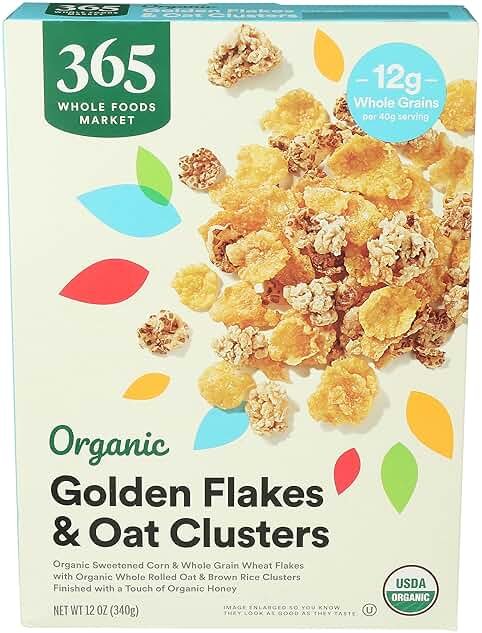 365 by Whole Foods Market Organic Honey Flakes And Oat Clusters, 12 OZ - Product Image