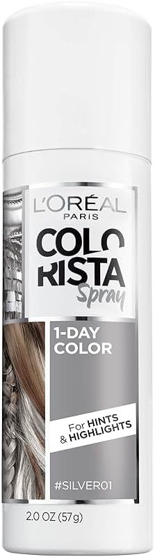 L'Oreal Paris Colorista 1-Day Washable Temporary Hair Color Spray, Silver, 2 Ounce - Product Image