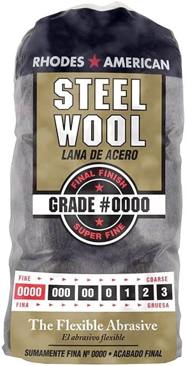 Homax 10120000 Steel Wool, 12 pad, Grade #0000, Rhodes American, Final Finish - Product Image