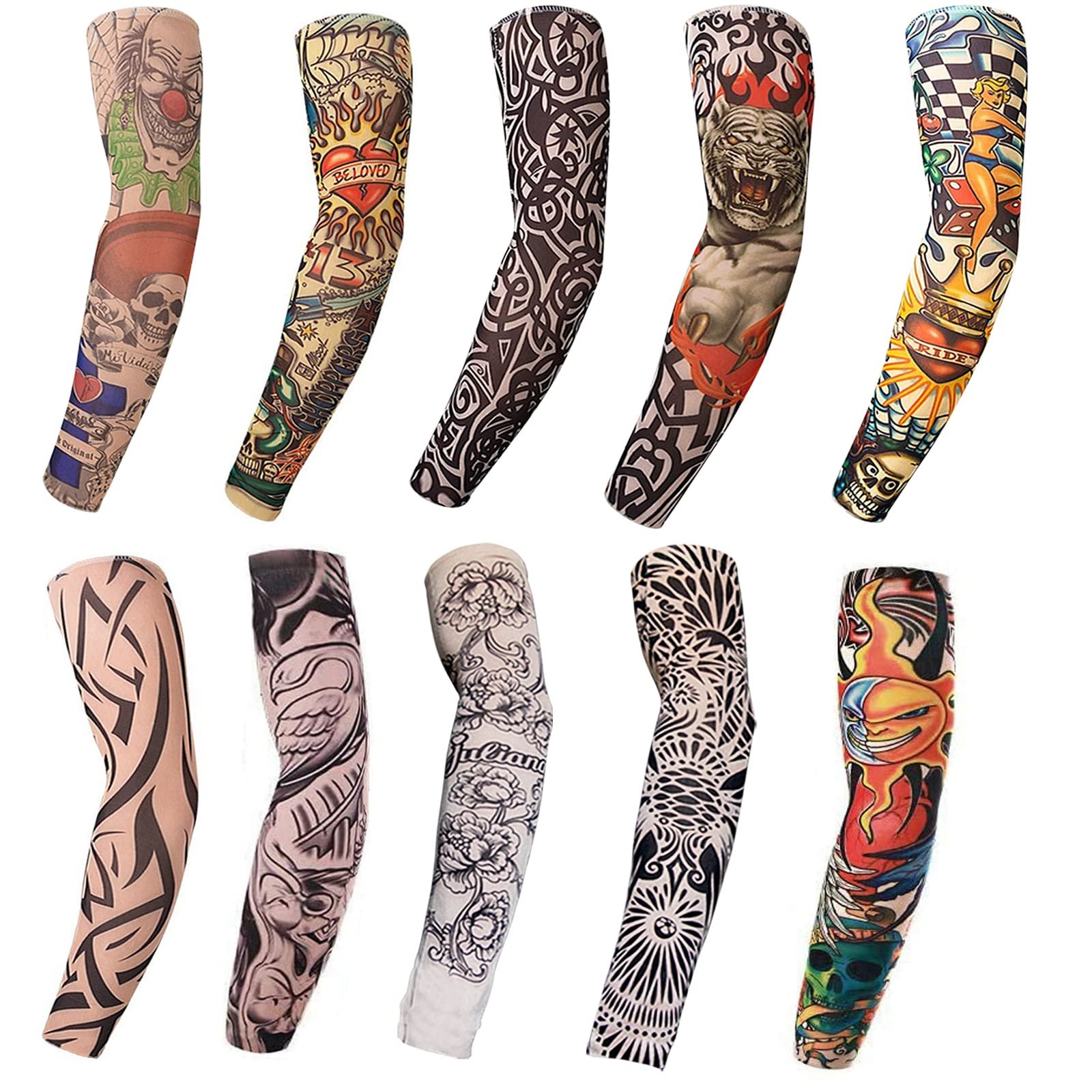 Tatoo Sleeves Men, Women, and Kids – Fake Temporary Tattoo Sleeve for Outdoor Sports, Halloween Decor - Product Image