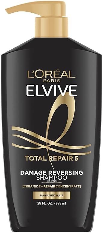 L'Oreal Paris Elvive Total Repair 5 Repairing Shampoo for Damaged Hair Shampoo with Protein and Ceramide for Strong Silky Shiny Healthy Renewed Hair 28 Fl Oz - Product Image