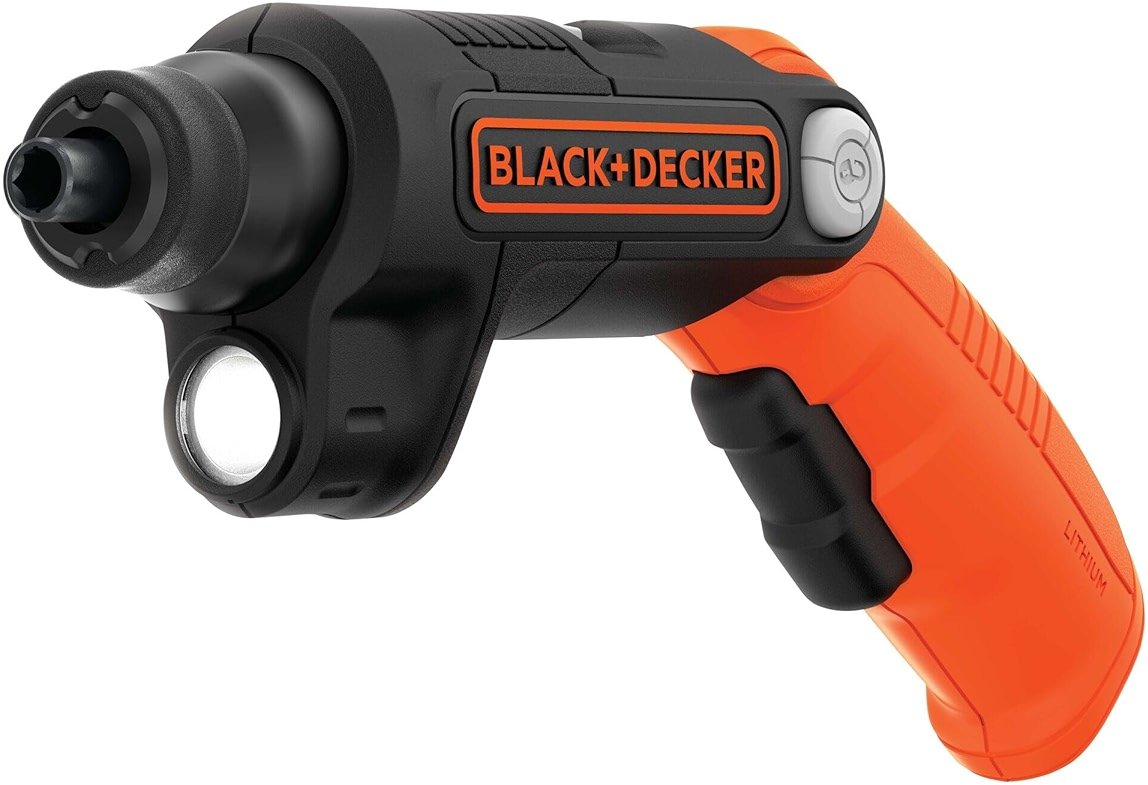 BLACK+DECKER Cordless Screwdriver with LED Light 4V MAX, Electric Screwdriver with 2 Pcs Bit Set (BDCSFL20C) - Product Image