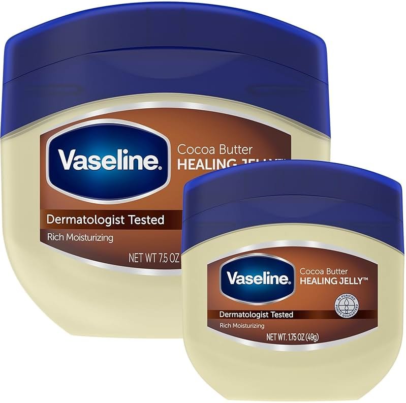 Vaseline Cocoa Butter Healing Jelly Variety Pack, 2 Sizes (7.5 Oz & 1.75 Oz) – Rich Moisturizing Ointment, Protectant & Moisturizer for Dry Skin - Product Image