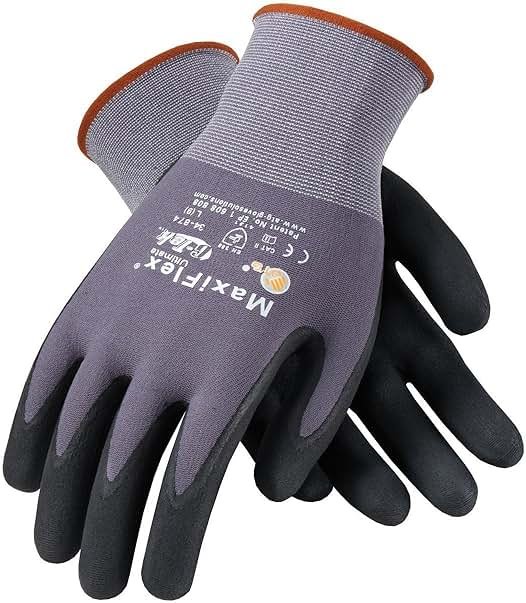 MaxiFlex Seamless Knit Nylon Gloves with Nitrile Coat and Micro Foam Grip on Palm and Fingers Cut Resistance - Product Image