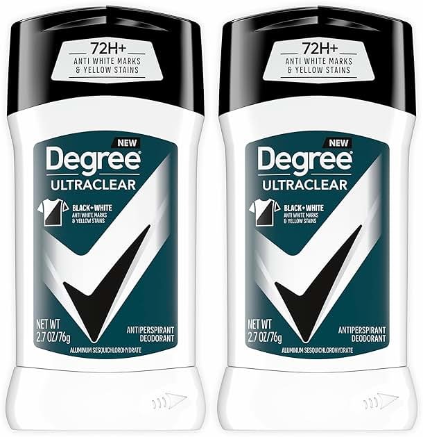 Degree Men UltraClear Antiperspirant Deodorant Black+White 2 Count 72-Hour Sweat & Odor Protection Antiperspirant For Men With MotionSense Technology 2.7 oz - Product Image