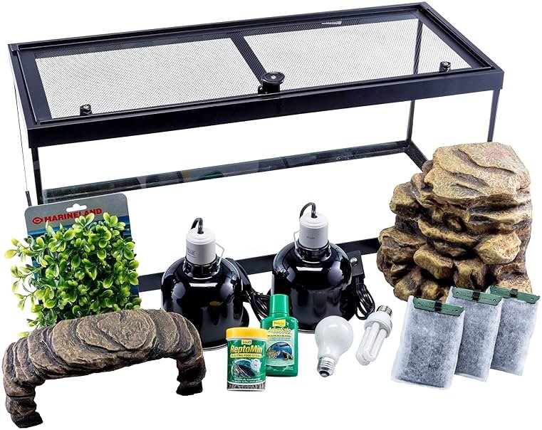 Tetra Aquatic Turtle Deluxe Kit 20 Gallons, aquarium With Filter And Heating Lamps, 30 IN (NV33230) - Product Image