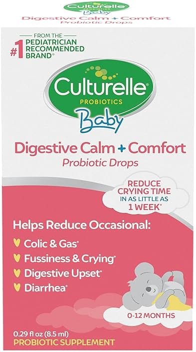 Culturelle Baby Digestive Calm & Comfort Probiotic (Age 0-12 Mos) 8.5Ml, Helps Periodic Colic, Gas, Fussiness, Crying & Digestive Upset In Infants & Newborns, Vegan Non-Gmo Gluten-Free, 1 Mos. Supply - Product Image
