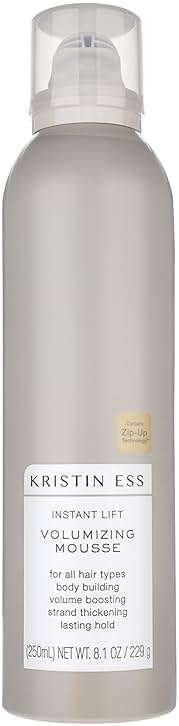 Kristin Ess Hair Instant Lift Volumizing Mousse with Castor Oil - Boosts Volume + Thickens, Body Building, Lasting Hold, Non Sticky, For Curly, Wavy + Straight Hair, 8.1 Oz - Product Image