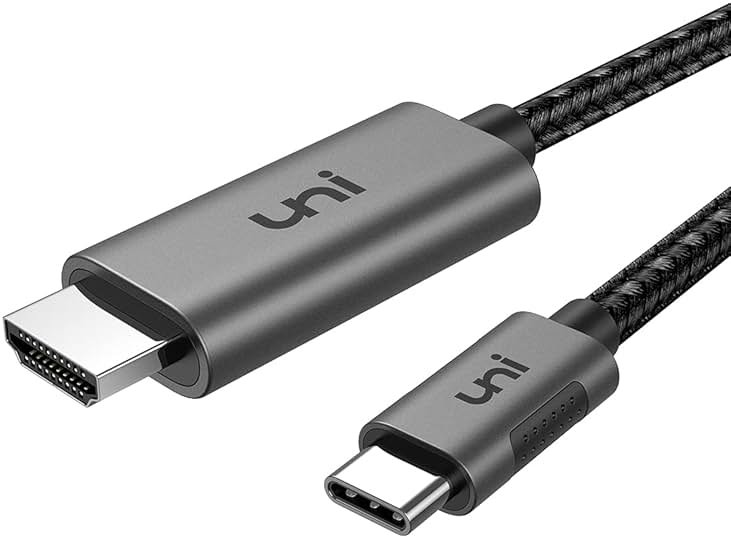 uni USB C to HDMI Cable for Home Office 6ft (4K@60Hz), USB Type C to HDMI Cable, Thunderbolt 4/3 Compatible with iPhone 15 Pro/Max, MacBook Pro/Air 2023, iPad Pro, Surface Book 2, Galaxy S24 - Product Image