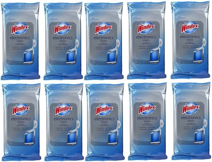 Windex Electronics Wipes, 25Count, 10 Pack, Total 250 Wipes - Product Image