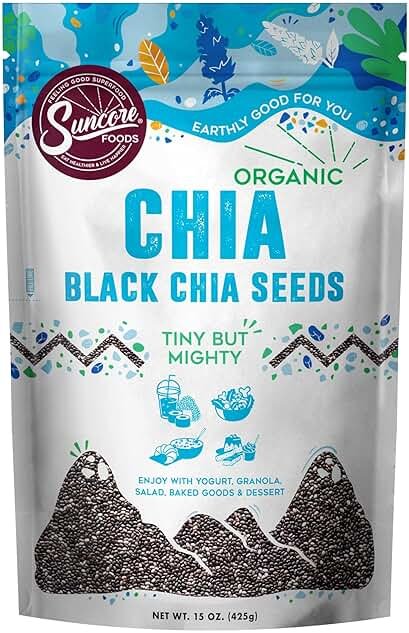 Suncore Foods Organic Black Chia Seeds, Gluten-Free, Non-GMO, 15oz, 1 Pack - Product Image