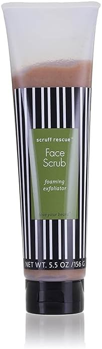 MGA Vegan Face Scrub - Scruff Rescue Face Scrub, Daily Exfoliator & Wash for Deep Cleaning | Prevents Blackheads & Ingrown Hairs | pH Balanced Walnut Shell Microdermabrasion | 5.5 oz - Product Image