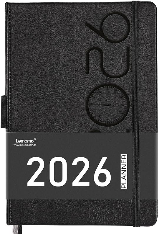 2026-2027 Planner - Planner 2026-2027 with Pen Loop, Jul 2026 - Jun 2027, to Achieve Your Goals & Improve Productivity, Thick Paper, 40 Note Pages, Inner Pocket, 5.75" x 8.25" - Black - Product Image