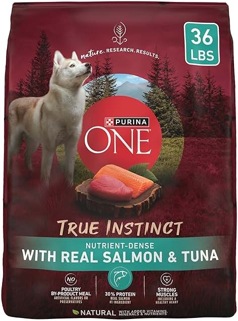 Purina ONE True Instinct With Real Salmon and Tuna Natural With Added Vitamins, Minerals and Nutrients High Protein Dog Food Dry Formula - 36 lb. Bag - Product Image