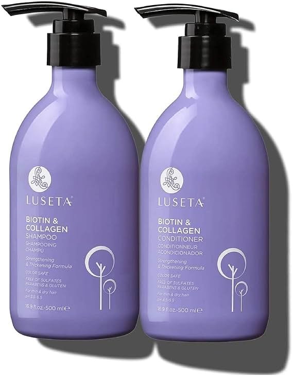 Luseta Biotin Shampoo and Conditioner for Hair - Thickening Shampoo for Thinning Hair- Infused with Argan Oil to Damaged Dry Hair - Sulfate Free Paraben Free-2 x 16.9 fl oz - Product Image
