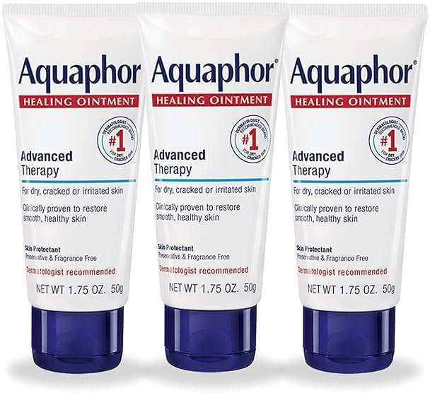 Aquaphor Advanced Therapy Healing Ointment, Hypoallergenic, Fragrance Free Body Moisturizer for Dry Skin and Minor Wound Care, Travel Size Skin Care Set, 1.75 Oz Tube, Pack of 3 - Product Image