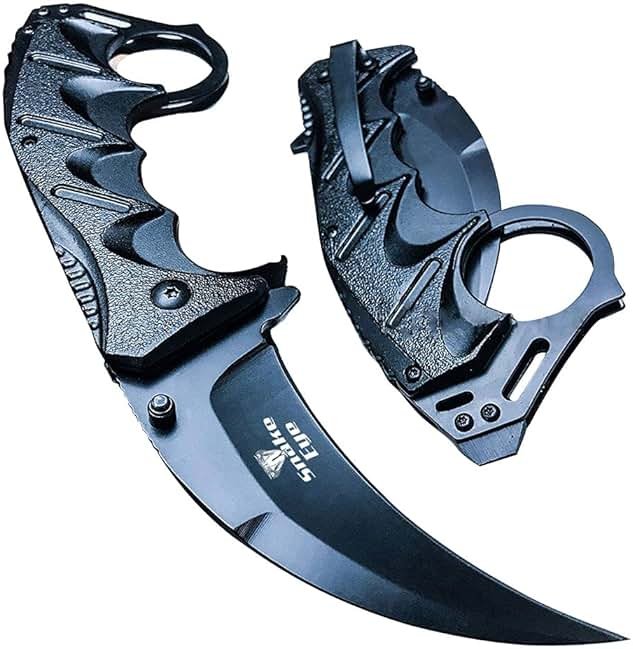 Snake Eye Tactical Everyday Carry Assist Style Folding Pocket Knife EDC (Black) - Product Image