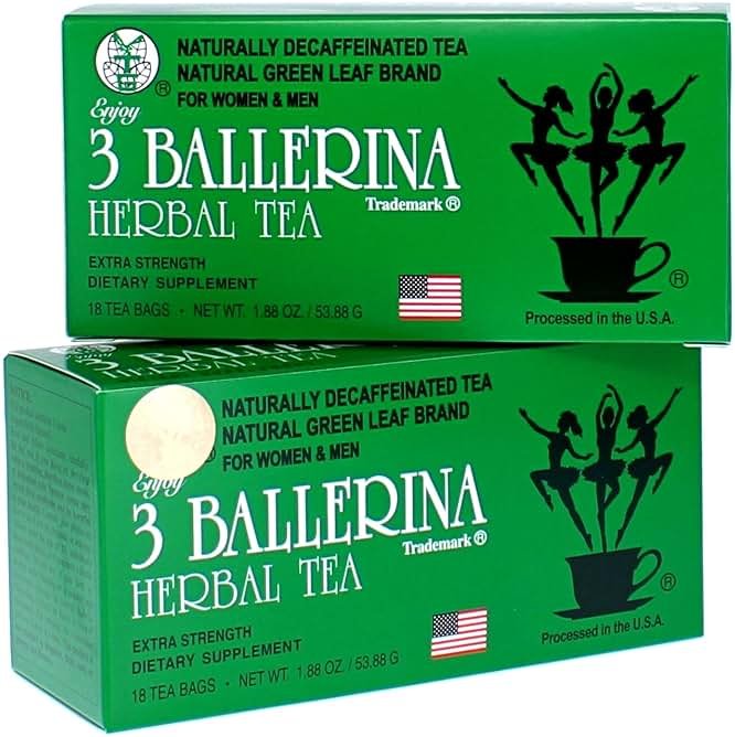 3 Ballerina Herbal Tea Drink Extra Strength Herbal, 18 Count (Pack of 2) - Product Image