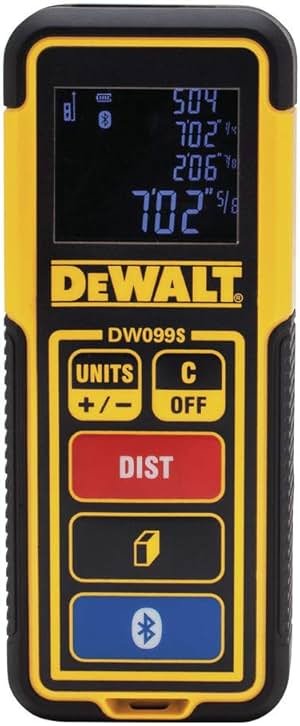 DEWALT Laser Measure Tool/Distance Meter, 100-Feet with Bluetooth (DW099S) - Product Image