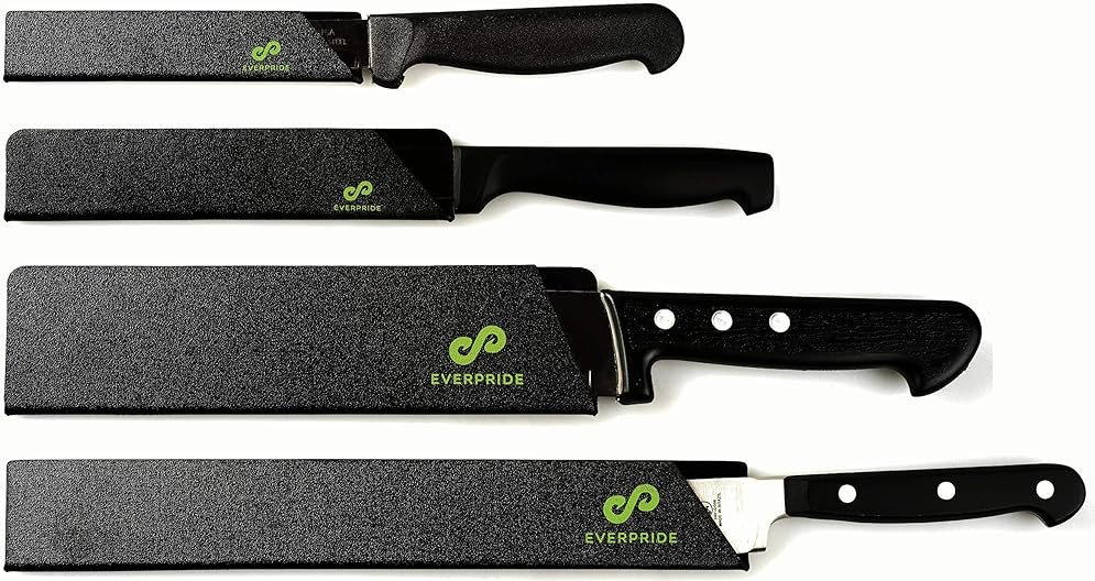 EVERPRIDE Chef Knife Sheath Set (4-Piece Set) Universal Blade Edge Cover Guards for Chef’s and Kitchen Knives – Durable, BPA-Free, Felt Lined, Sturdy ABS Plastic – Knives Not Included - Product Image