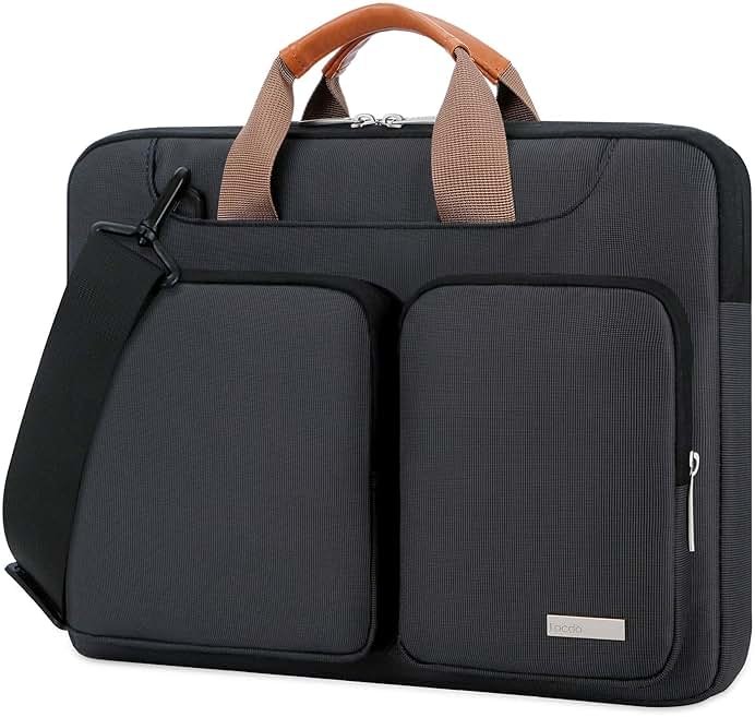 Lacdo 360° Protective Laptop Shoulder Bag, 14 inch Computer Bags for 14 inch MacBook Pro M5 Pro/Max A3426 A3427 (2026), M5/M4/M3/M2/M1 A3434 A3112 A3401 A3185 A2918 A2992 2025-2021 Messenger Bag,Black - Product Image