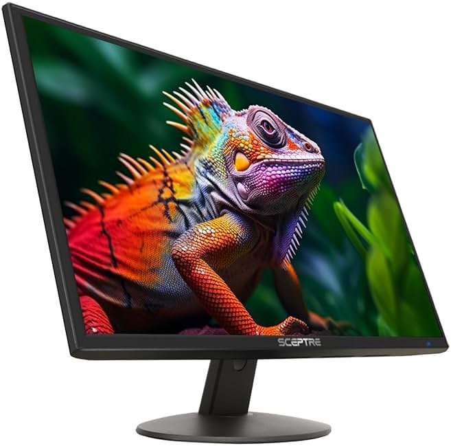 Sceptre 24-inch Prime Monitor Thin 1080p LED Monitor 99% sRGB 2x HDMI VGA Build-in Speakers, Machine Black (E248W-19203R 2025 Series) - Product Image