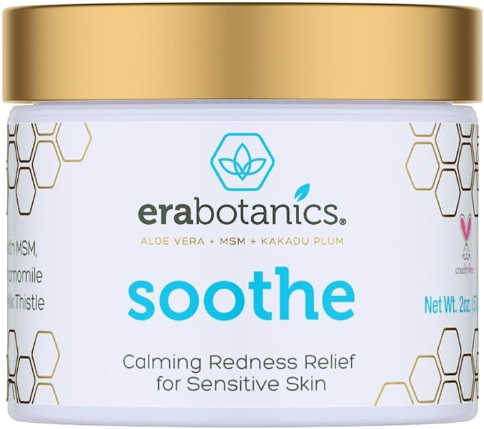 Era Organics Cream Redness Relief Moisturizer- Soothing Redness Relief for Face with Manuka Honey, MSM, Chamomile - Calming Moisturizer Made in USA - Product Image