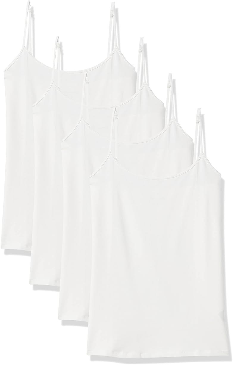 Amazon Essentials Women's Slim-Fit Camisole for Layering and Everyday Wear, Pack of 4 - Product Image