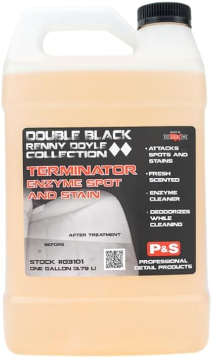 P & S PROFESSIONAL DETAIL PRODUCTS Terminator Enzyme Spot & Stain Remover – Professional Upholstery & Carpet Cleaner, Eliminates Grease, Dirt, Protein-Based Stains, Fresh Scent - 1 Gallon - Product Image