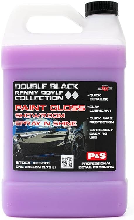 P & S PROFESSIONAL DETAIL PRODUCTS Paint Gloss Showroom Spray N Shine - Professional Car Detailing Spray with Excellent Clay Lubricant, Removes Dirt, Fingerprints, Dust, and Smudges - 1 Gallon - Product Image