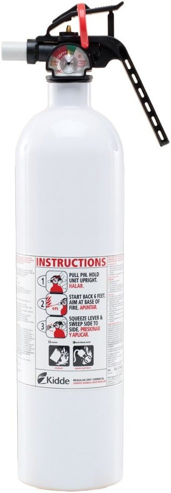 Auto/Marine 10-B:C Fire Extinguisher, Metal Valve, White - Product Image