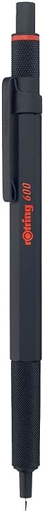 rOtring 600 Ballpoint Pen Medium Point Black Ink Black Barrel Refillable - Product Image