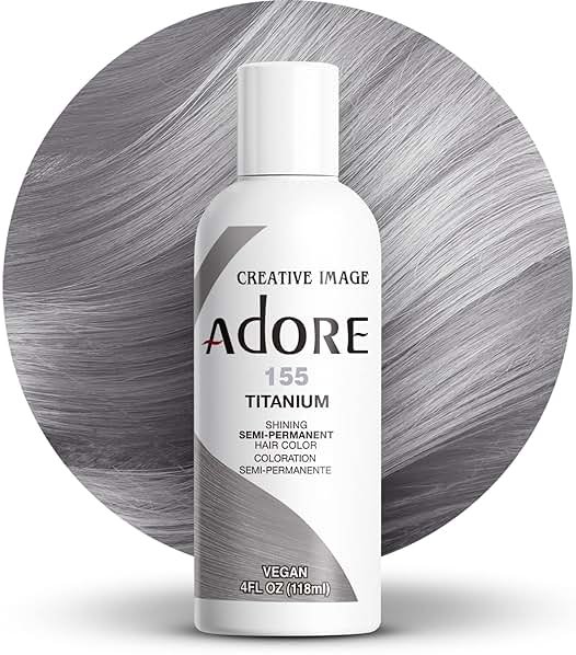 Adore Semi Permanent Hair Color - Vegan and Cruelty-Free Hair Dye - 4 Fl Oz - 155 Titanium (Pack of 1) - Product Image