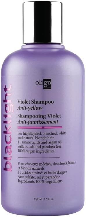 Oligo Professionnel - Blacklight Violet Shampoo - Sulfate-Free Purple Shampoo for blondes - Vegan - Eliminate Yellow Tones - Refresh Faded Highlights - Argan oil - Hydrating Formula - 8.5oz - Product Image