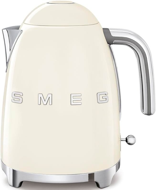 SMEG KLF03 Electric Kettle 1.7L (7 Cup), Retro Hot Water Boiler for Tea & Coffee, Fast Boiling, Auto Shut-Off, Soft Open Lid, 360° Swivel Base Countertop Kettle – Cream - Product Image