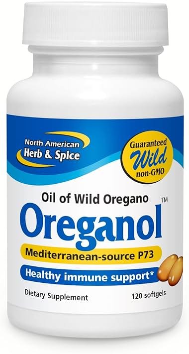NORTH AMERICAN HERB & SPICE Oreganol P73, 120 Softgels - Immune System Support - Unprocessed, Vegan Friendly Wild Oregano - Mediterranean Source - Non-GMO - 120 Servings - Product Image