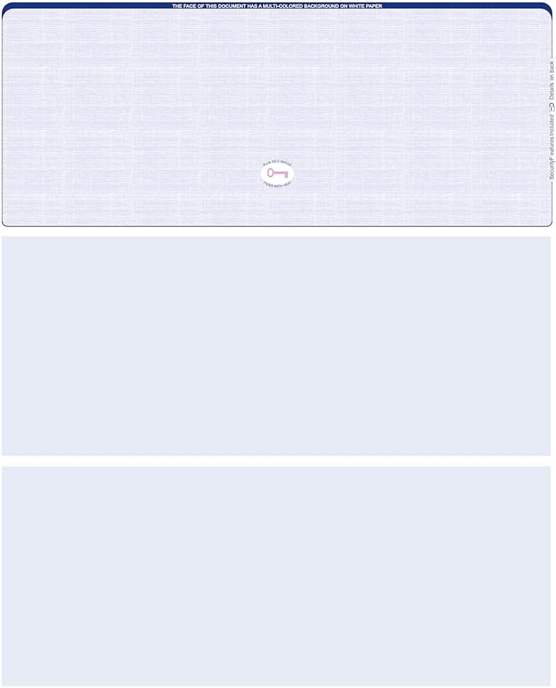 Blank High Security Top Computer Checks, 250 Blue Laser Checks - Product Image