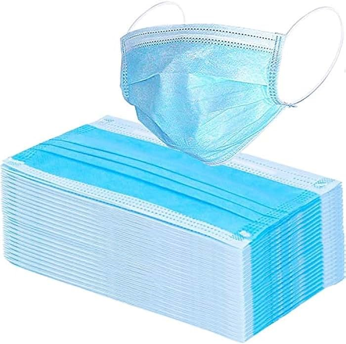 Wecolor 100 PCS Blue Masks, Disposable Face Mask, 3 Ply Protection Masks - Product Image