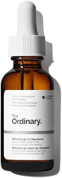 The Ordinary Retinol 0.5% in Squalane, Intermediate Retinol Serum for the Face That Is Anti-Aging and Skin Smoothing, 1 Fl Oz - Product Image