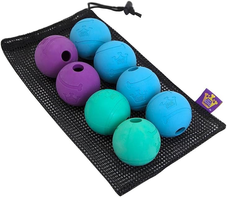 Chew King Fetch Balls Extremely Durable Natural Rubber Toy 2.5 inch, 8-pack (CM-0264-CS01) - Product Image