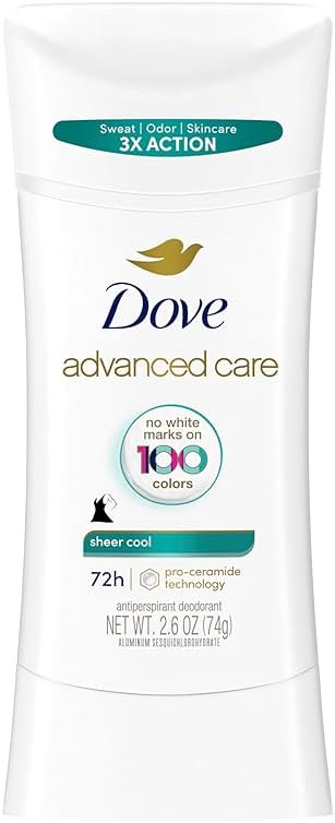 Dove Advanced Care Antiperspirant Deodorant for Women Sheer Cool 72 hour sweat and odor protection 2.6 oz - Product Image
