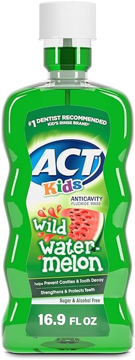 ACT Kids Anticavity Fluoride Rinse Wild Watermelon 16.9 fl. oz. Accurate Dosing Cup, Alcohol Free - Product Image