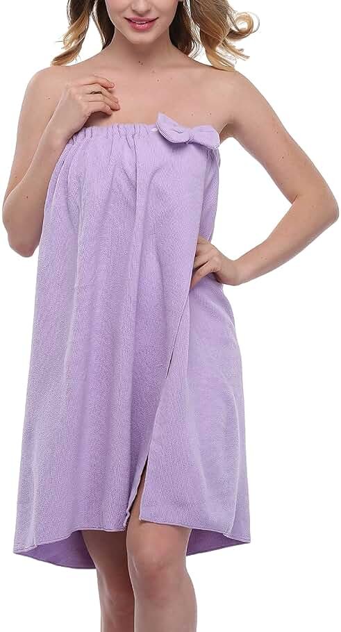 goodmansam Women's Shower Wrap Robes Spa Body Wrap Bathrobe Ultra Absorbent Cover up Towels - Product Image