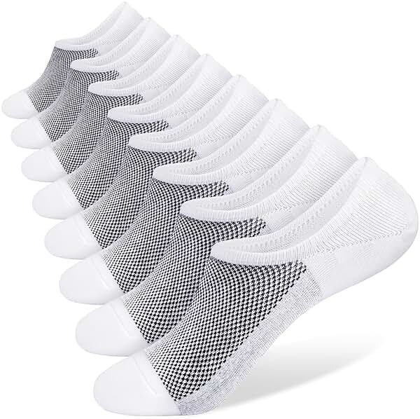 SIXDAYSOX No Show Socks for Men 6/8 pack Cotton Thin Low Cut Non Slip for Loafer Flats Sneakers 5-8/9-11/12-15 - Product Image