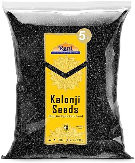 Rani Kalonji (Black Seed, Nigella Sativa, Black Cumin) Seeds 80oz (5lbs) 2.27kg Bulk ~ All Natural | Gluten Friendly | NON-GMO | Kosher | Vegan | Indian Origin - Product Image