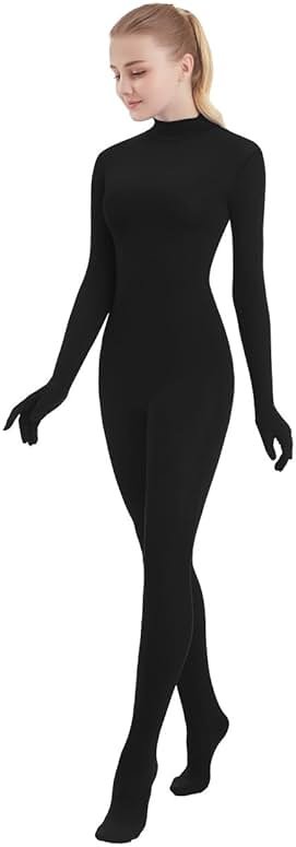 SUPRNOWA Full Body Unitard Turtleneck Spandex Footed/Footless Long Sleeve Unisex - Product Image