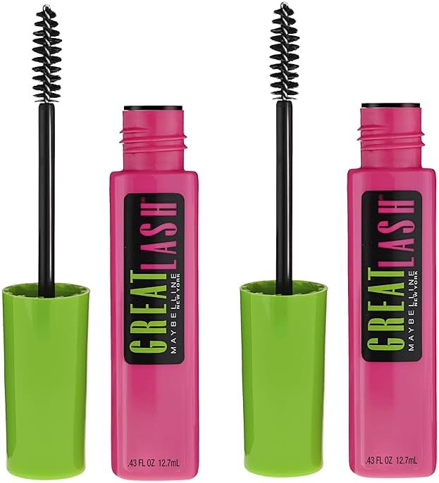 Maybelline Great Lash Washable Mascara Makeup, Volumizing Lash-Doubling Formula That Conditions As It Thickens, Very Black, 2 Count - Product Image
