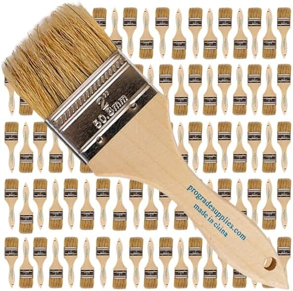 Pro Grade - Chip Paint Brushes - 96 Pack - 2 Inch - Chip Brushes - Versatile for Paints, Stains, Varnishes - 2 Inch Light Brown Chip Brushes Multi-Purpose Use - Product Image