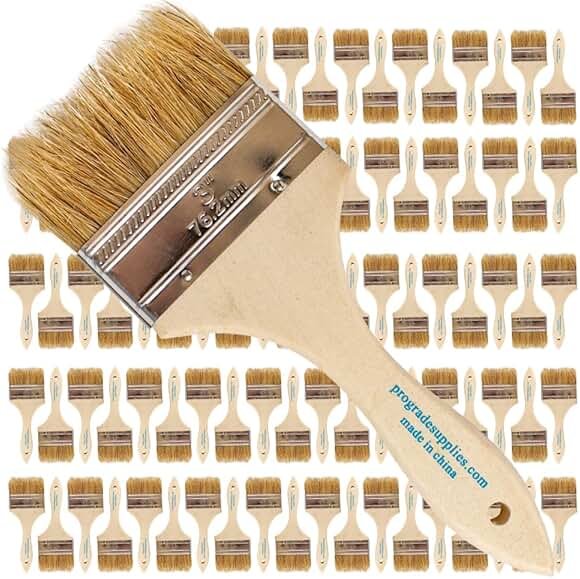 Pro Grade - Chip Paint Brushes - 96 Ea 3 Inch Chip Paint Brush Light Brown - Product Image